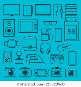 Gadget electronic icon flat design vector. Colorful logo with soft background. Abstract graphic illustration.