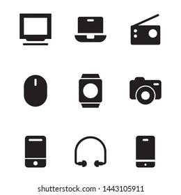 Gadget electronic modern device smartphone mobile icon set vector isolated