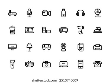 Gadget and Electronics Black Outline Icon.