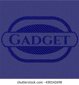Gadget emblem with denim high quality background