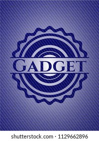 Gadget emblem with jean background