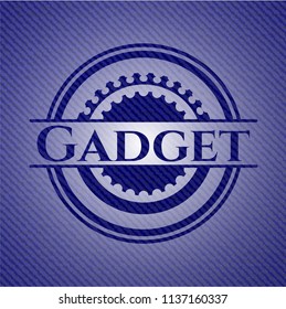 Gadget emblem with jean background
