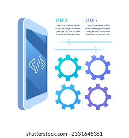 Gadget-Fixierung infografischen Diagrammdesign-Element Set. Abstrakte Vektorsymbole für Infografiken mit Leerzeichen. Anleitung für Grafikkit. Calibri Fett, Questrial Reguläre Schriftarten verwendet