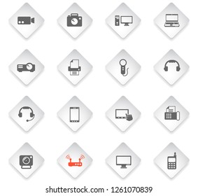 gadget flat rhombus web icons for user interface design