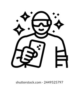 gadget geek tech enthusiast line icon vector. gadget geek tech enthusiast sign. isolated contour symbol black illustration