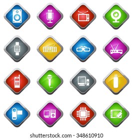 Gadget glossy web icon set