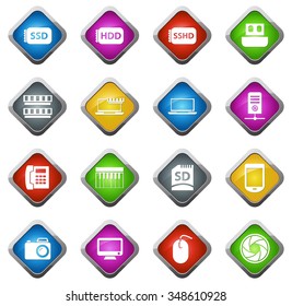 Gadget glossy web icon set