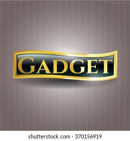 Emblema dorado brillante de gadget