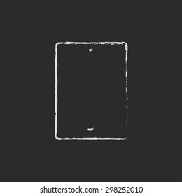 Gadget hand drawn in chalk on a blackboard vector white icon on a black background
