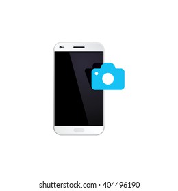 Gadget : hand phone with camera icon. EPS 10