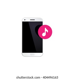 Gadget : hand phone with music icon. EPS 10