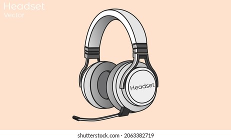 Gadget Headset Vector color perspective isolated