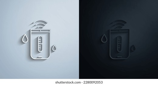 Gadget, humidificador icono de papel con efecto de sombra diseño de iluminación vectorial