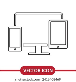 Icono de gadget. Dispositivos Ilustración diseño de revestimiento plano sobre fondo blanco..eps