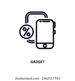 gadget icon. Thin line gadget icon from business and analytics collection. Outline vector isolated on white background. Editable gadget symbol can be used web and mobile
