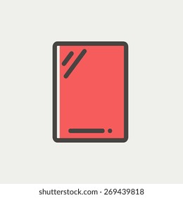 Gadget icon thin line for web and mobile, modern minimalistic flat design. Vector icon with dark grey outline and offset colour on light grey background.