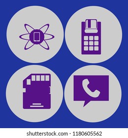 gadget icon. gadget vector icons set memory card, phone technology, pos terminal and phone