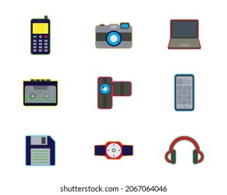 Gadget icons device technology symbol electronic