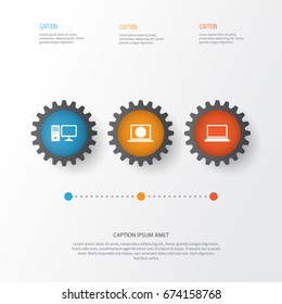 Gadget Icons Set. Collection Of Web, Laptop, Personal Computer And Other Elements. Also Includes Symbols Such As Web, Computer, PC.