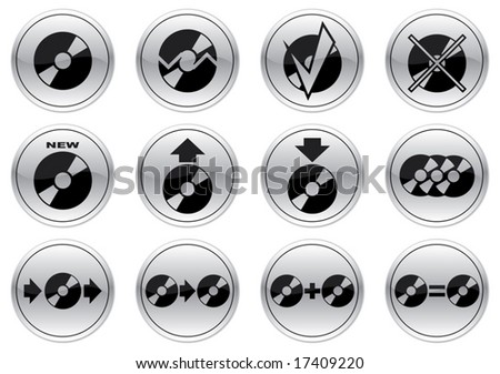 Gadget icons set. Gray - black palette. Vector illustration.