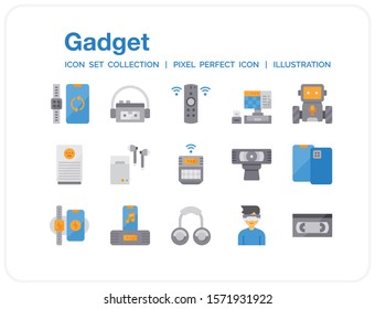Gadget Icons Set. UI Pixel Perfect Well-crafted Vector Thin Line Icons. The illustrations are a vector.
