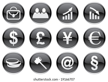 Gadget icons set. White - black palette. Vector illustration.