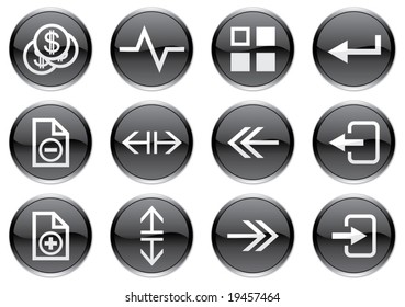 Gadget icons set. White - black palette. Vector illustration.