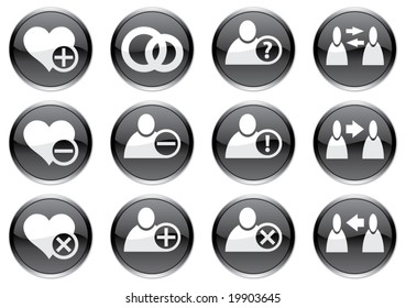 Gadget icons set. White - black palette. Vector illustration.