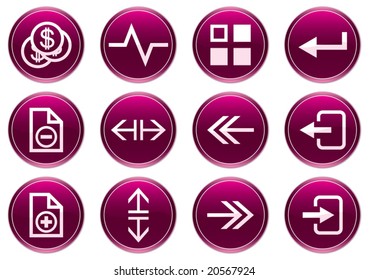 Gadget icons set. White - purple palette. Vector illustration.