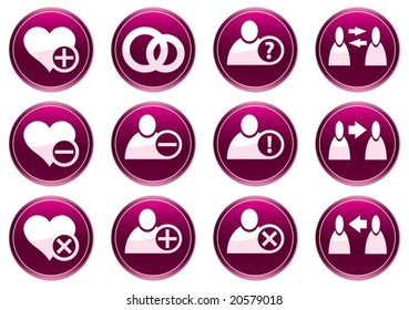 Gadget icons set. White - purple palette. Vector illustration.