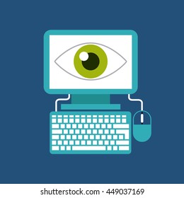 Gadget and  Internet concept represented by computer design. Colorfull and Flat illustration. 