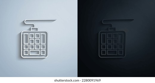 Gadget, keyboard paper icon with shadow effect vector illuistration design