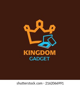 Gadget with king logo design vector graphic symbol icon sign illustration creative idea