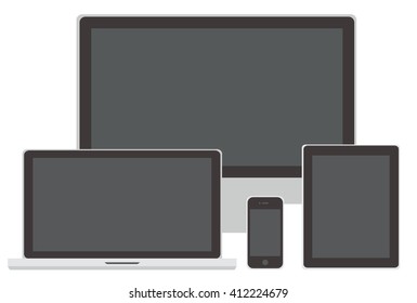 Gadget : Laptops, desktop computers, phones, Tablet ?-vector