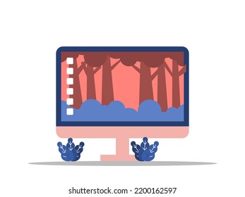 Gadget con la ilustración plana del hombre