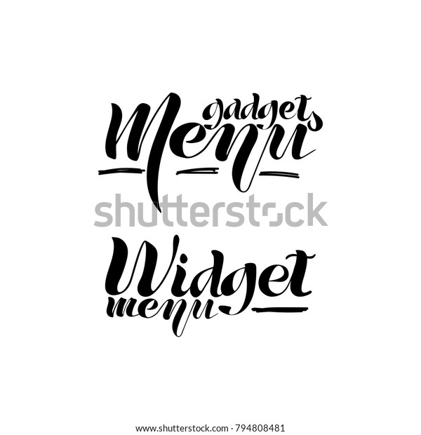 Gadget Menu Widget Menu Handdrawn Lettering Stock Vector (Royalty Free ...