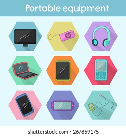 Gadget modern flat icon color vector illustration