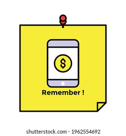 gadget and money poster Illustration. money business accounting presentation finance, flat graphic symbol Modern outline icons for mobile application and web concepts. white background.