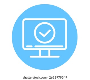 Gadget phone laptop approved checkmark isolated icon concept. Vector flat graphic design illustration