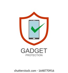 Protección de gadgets con icono y logotipo de escudo