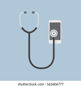 Gadget Repair Illustration, Stethoscope And Smartphone
