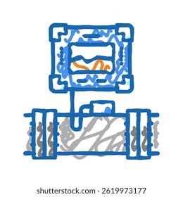 gadget for research pipeline construction doodle icon sketch vector. gadget for research pipeline construction sign. isolated symbol illustration