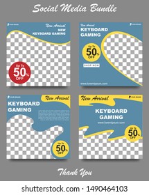 Gadget sale banner for social media post. Social media template for gadget store. Modern social template post banner. Gadget discount post template