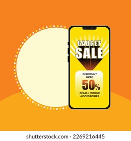 Gadget Sale Offer Mobile Template Vector 3d layered