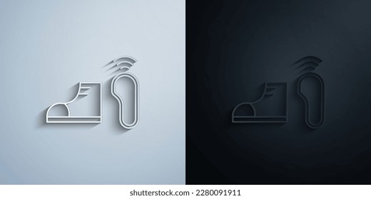 Gadget, shoes paper icon with shadow effect vector illuistration design