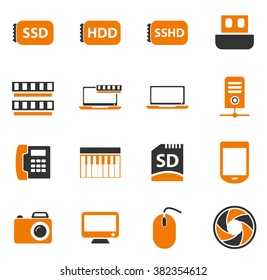 Gadget simply icons for web and user interfaces