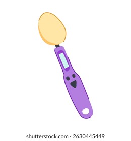 gadget inteligente colher desenho animado. utensílio comer, dispositivo de assistência, ergonômico adaptador adaptativo colher inteligente sinal. símbolo isolado ilustração vetor