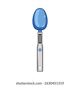 gadget inteligente colher desenho animado. utensílio comer, dispositivo de assistência, ergonômico adaptador adaptativo colher inteligente sinal. símbolo isolado ilustração vetor