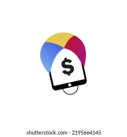 Gadget Smartphone Sale Rainbow Wig Dollar Logos