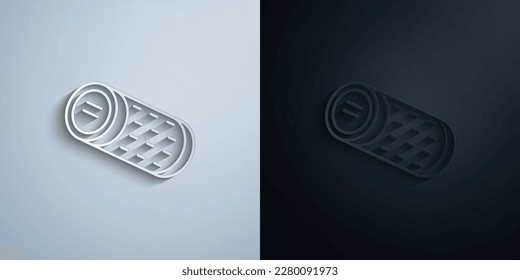 Gadget, icono de papel de altavoz con efecto de sombra diseño de iluminación vectorial